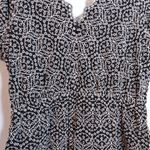 EXPRESS  Black and White Eyelet Textured Patterned Short Sleeve Romper Size L Photo 8