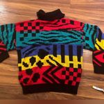 VTG KNITWORKS Women Size M Multicolored Crewneck Knit Sweater Made In USA Size M Photo 4