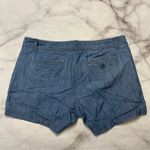 J.Crew Chambray Shorts Womens Size 8 Flat Front Chino Pockets Cotton Blue B9356 Photo 4