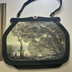 Jean Baptiste Camille Corot's painting, Souvenir de Mortefontaine Silk Handbag Photo 0