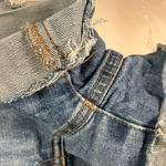 Madewell  High Rise Denim Shorts Button Fly Raw Hem‎ Blue Jean Sz 24 Distressed Photo 4