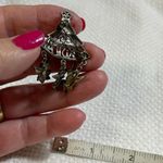 Vintage gold tone Christmas tree with dangle angels. Photo 3