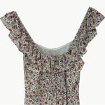 Reformation  Women's Paris Floral Ruffle Mini Dress | Sz 6 | Cream/Pink/Blue Photo 8