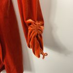 Urban Outfitters Velvet Romper Dress Rust Orange Long Sleeve Drawstring Womens M Photo 2
