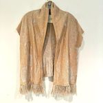 Angel Of The North Anthropologie Cardigan Women's Small Icebloom Metallic Knit Photo 0