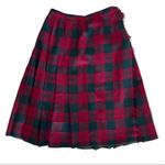 FLORENCE WALSH Vintage Pleated Plaid Wool Kilt Size 14 Red Photo 10