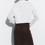 ZARA Cropped Linen button down blouse Photo 7