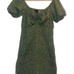 Stylehouse Green print peasant top mini dress small/medium bohemian olive flirty Green Photo 0