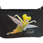 Disney 3/$15  Tinkerbell Fairy Small Black Cosmetic Bag Pouch Zipper Top Handle Photo 0