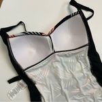 La Blanca Swimsuit One Piece Bustier Style Padded Ruching Geometric Black Red Photo 10