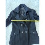 Guess  Black Wool Blend Pea Coat‎ Women's Double Breasted Jacket Sm Photo 9