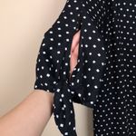 Tahari  Women’s Diamond Pattern Black White Keyhole Tie Long Sleeve Shift Dress Photo 3