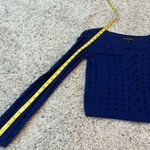 Rock & Republic Scoop Neck Crop Distressed Sweater Top Long Sleeve Blue Cotton S Photo 4