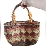 Raffia crochet shoulder bag Brown Photo 8