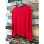 Talbots  Red Bow Pearl Pocketed Soft Cardigan Sweater sz M Photo 2