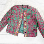 Vera Bradley  Vintage Christmas Holiday Button Up Quilted Jacket Size‎ Small Photo 0