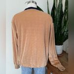 Vintage Sears Sportswear Velour Crewneck Sweatshirt Tan Navy Burgundy Stripes XL Photo 1