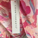 Counterparts  Floral Crochet Trim Long Sleeve Blouse Womens XL Pink‎ Peach New Photo 8