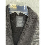 Bershka  BSKGIRL Size XS Black White Open Front Jacket Sherpa Lined with Pockets Photo 6