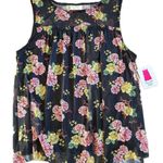 Bobbie Brooks Floral Lightweight Breathable Sheer Lined Summer Vacation Yoke Top Black Size 2X Photo 0