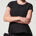 Spanx NWT  XS Yes, Pleats! Black Pleated Hem Tee Shirt Photo 0