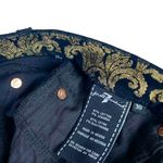 7 For All Mankind  Black Velvet Gold Foil Brocade Jeans Photo 7