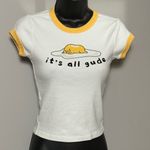 Gudetama by Sanrio x Forever 21 Small Ringer Crop T Shirt White Photo 0