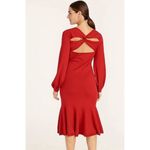 J.Crew Women's Merino Wool Red Twist Back Sweater Dress Knee Length XL Photo 1