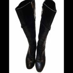 L.K. BENNETT Black Leather Skinny‎ Buckle Knee high Tall Quilted Riding Boots 38 Size 8 Photo 10
