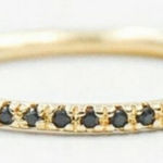 Boutique NEW Dainty Gold Plated Sterling Black Synthetic Diamond‎ Ring, Size 6 Photo 0