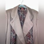 VINTAGE Alorna 100% Wool Coat with Scarf | Pockets | Fully Lined Paisley Print Brown Size undefined Photo 6