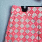 Loft  Neon Coral And Tan Embroidered Cotton Riviera Shorts Photo 2