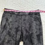 Jennifer Lopez Black and Sliver Snakeskin Pattern MidRise Knit Leggings Jegging Photo 3