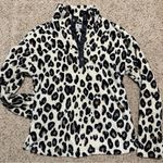 Socialite Fuzzy  Leopard Print Quarter Snap Pullover Photo 0