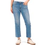 OAT NEW YORK mid rise straight leg jeans size 8/29 raw hem ankle length Blue Photo 2