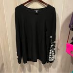 Alfani Cute black oversized sweater 3d floral sleeve appliqué beaded detail whimsigoth Photo 6