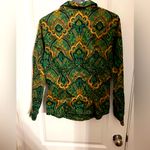 Jones New York Green and Gold Paisley Blouse Photo 2