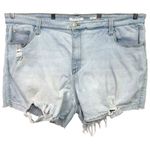 A Beautiful Soul Plus Size 24 Denim‎ Shorts Light Blue Distressed High Rise 1199 Photo 0