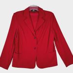 Briggs New York Briggs New York Blazer Womens 14 Red Faux Suede Preppy Office Business Casual Photo 0