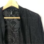 White House | Black Market WHBM Black Long Sleeve Pointelle Cardigan Sweater XXS Photo 5