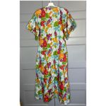 The Roberie Vintage 60s Embossed Floral House Dress Caftan Front Zip Size Medium Photo 6