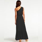 Ramy Brook NWT  Nicola Black One Shoulder Dress Maxi Feminine Evening Wedding szM Photo 6