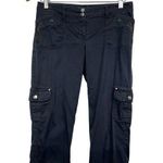 White House | Black Market 5 for $25| WHBM Cargo Embroidered Cropped Black Pants Size 0 Photo 0