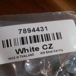 Simulated White Diamond Sterling Silver Dangle Earrings Photo 9