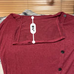 None Retrology Burgundy Asymmetrical Cowl Neck Sweater Size M Photo 6