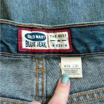 Old Navy  high rise wide leg blue jeans in size 34 Photo 4