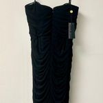 Tadashi Shoji NWT  Mesh Ruched Strapless Tube Bodycon Dress Black Women's Size M Photo 4