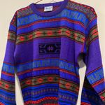 David Meister Meister vintage purple & red ski sweater. Size small. Photo 6