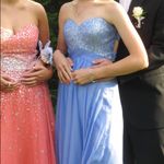 La Femme Periwinkle Strapless Prom Dress Photo 11