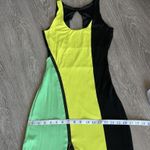 Bebe Dress XXS Maxi Colorblock Asymmetrical Zipper Front Long Slit Photo 2